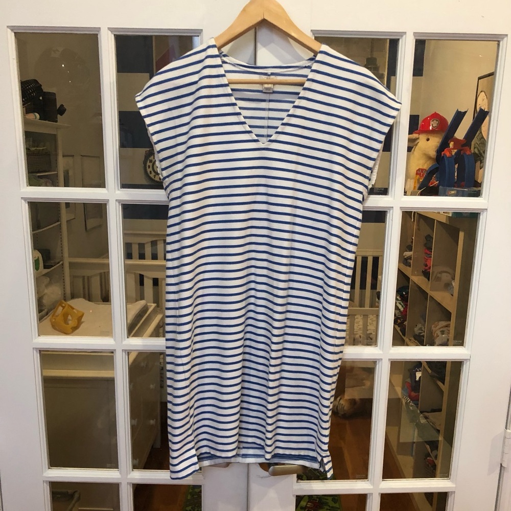J. Crew striped, cap-sleeve dress